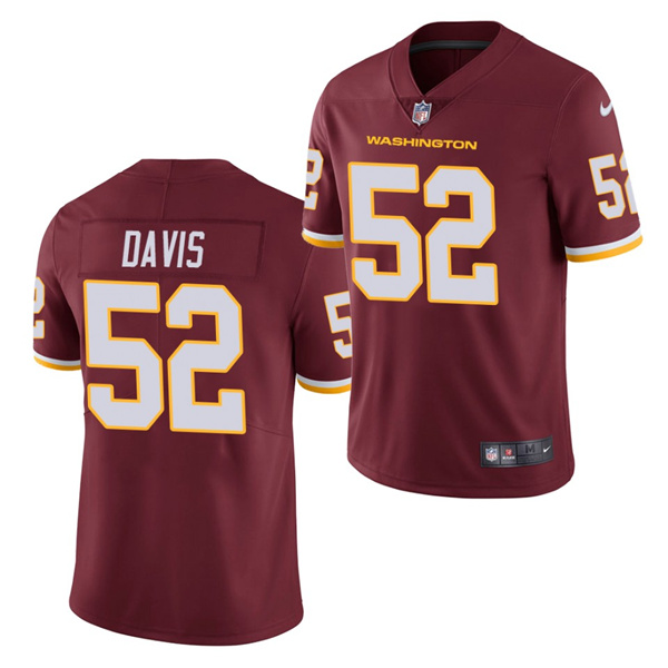 Men's Washington Football Team #52 Jamin Davis Burgundy Vapor Untouchable Limited NFL Stitched Jersey Men's Washington Football Team #52 Jamin Davis Burgundy Vapor Untouchable Limited NFL Stitched Jersey